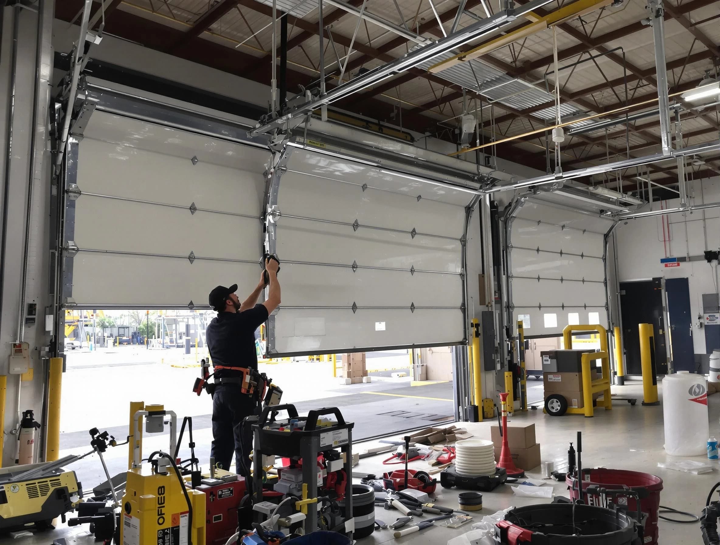 Roswell Garage Door Repair technician performing commercial garage door repair in Roswell
