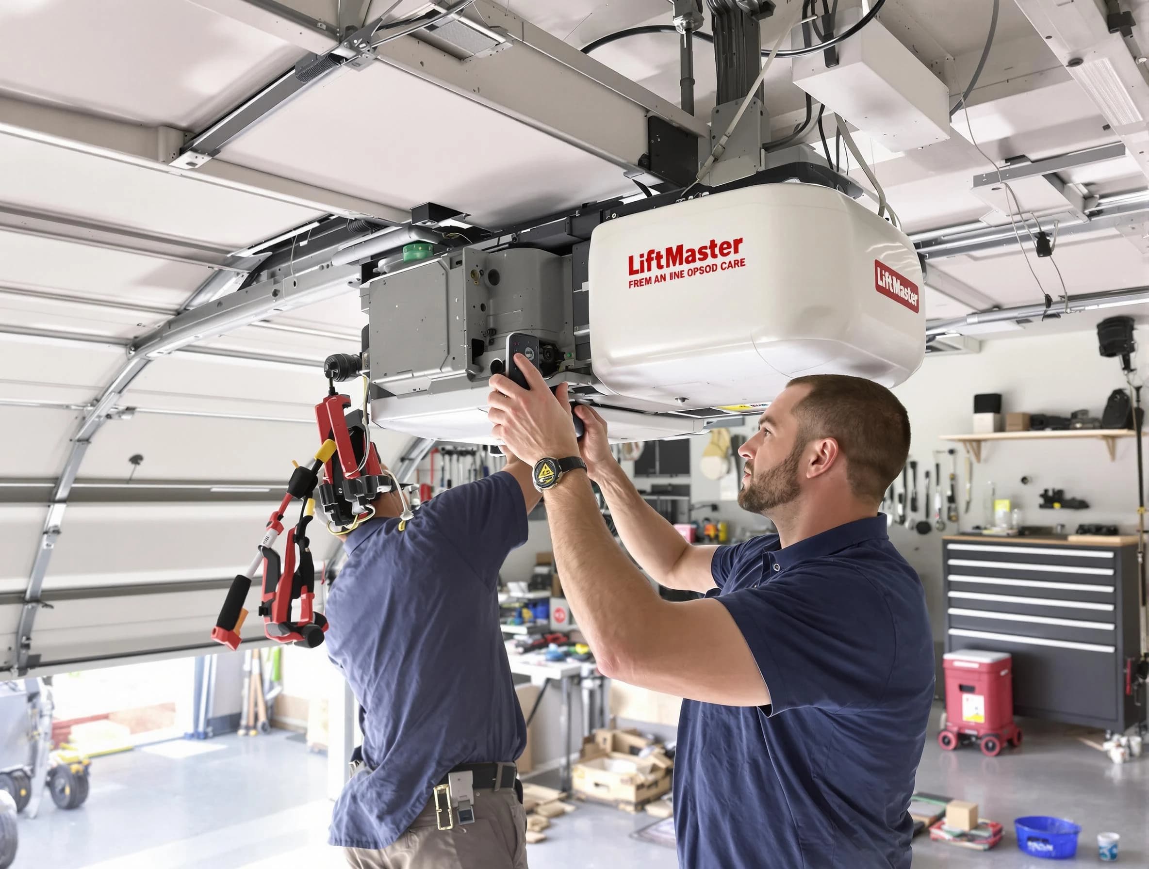 Roswell Garage Door Repair technician performing advanced diagnostics on garage opener in Roswell