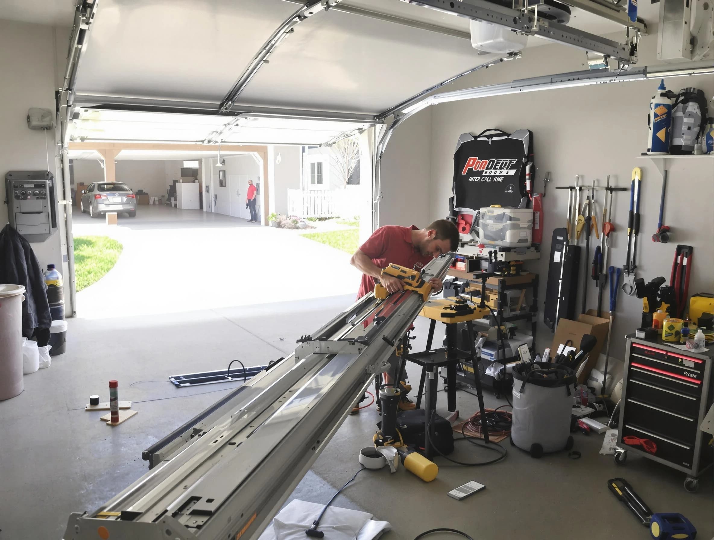 Roswell Garage Door Repair expert performing track repair in Roswell