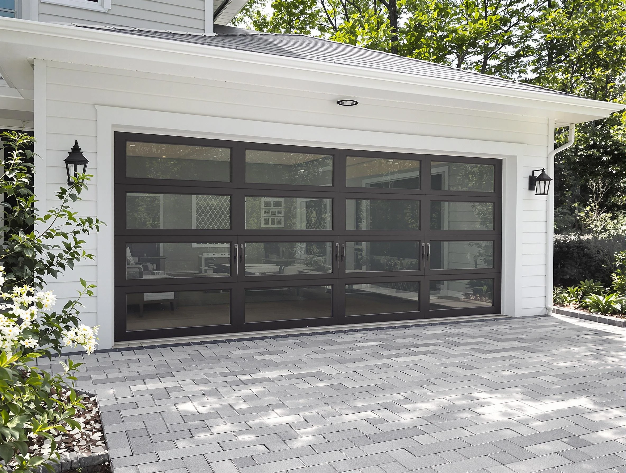 Roswell Garage Door Repair design specialist presenting custom garage door options to Roswell homeowner