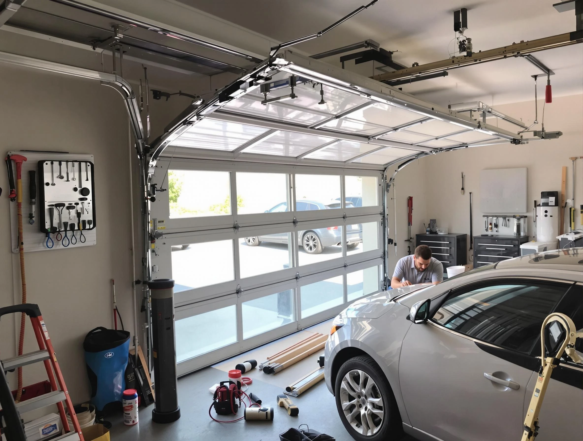 Garage door noise reduction service by Roswell Garage Door Repair in Roswell